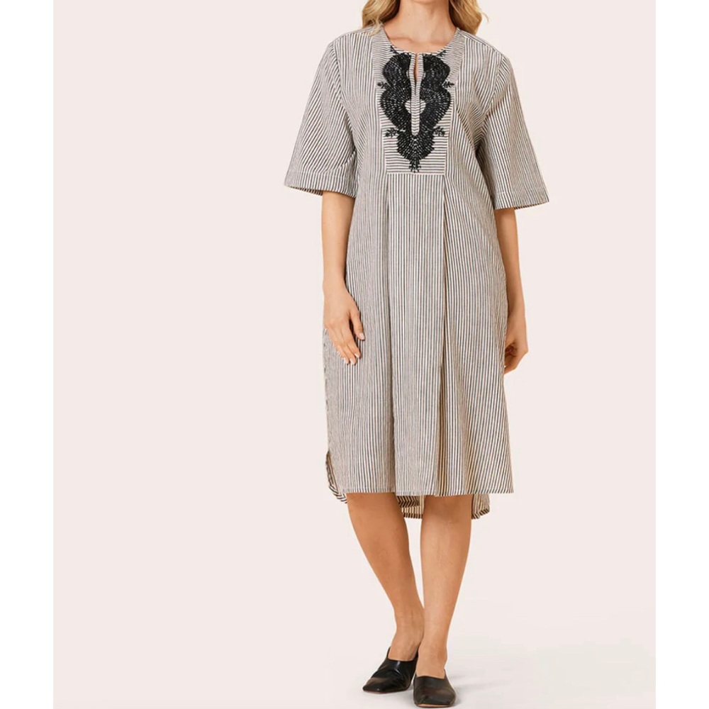 NWT Masai Copenhagen Natasja Embroidered : Aragon/Black Stripe Dress